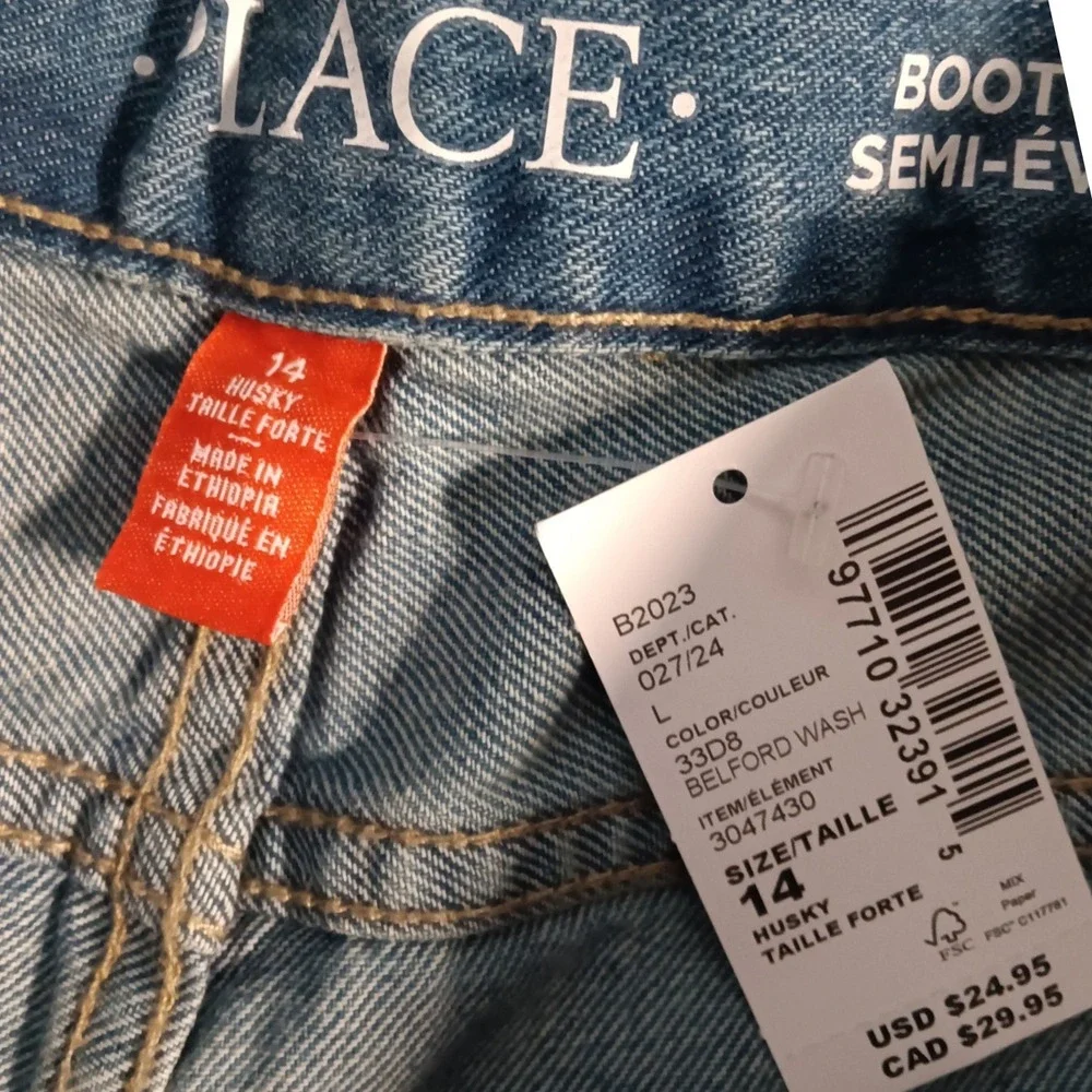 The Childrens Place Kids Husky Bootcut Jeans Blue Size 14 Denim NWT‎